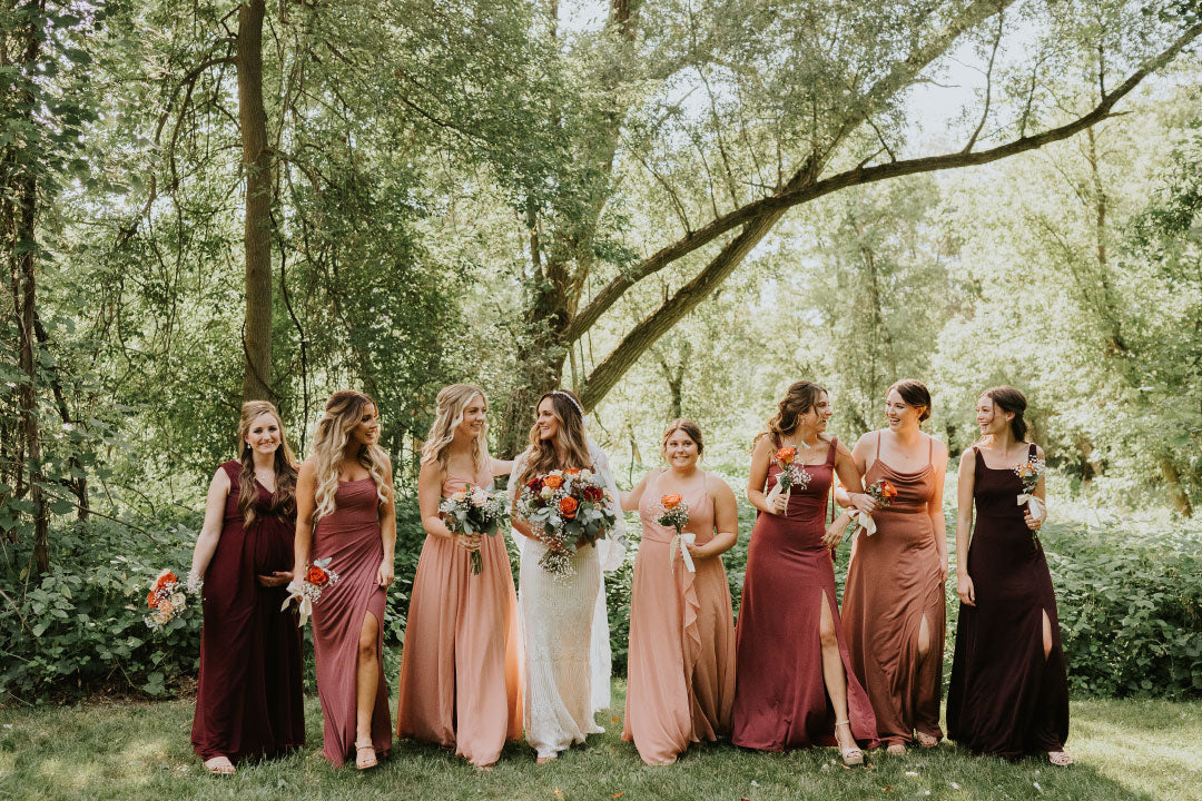 Bride with bridesmaids