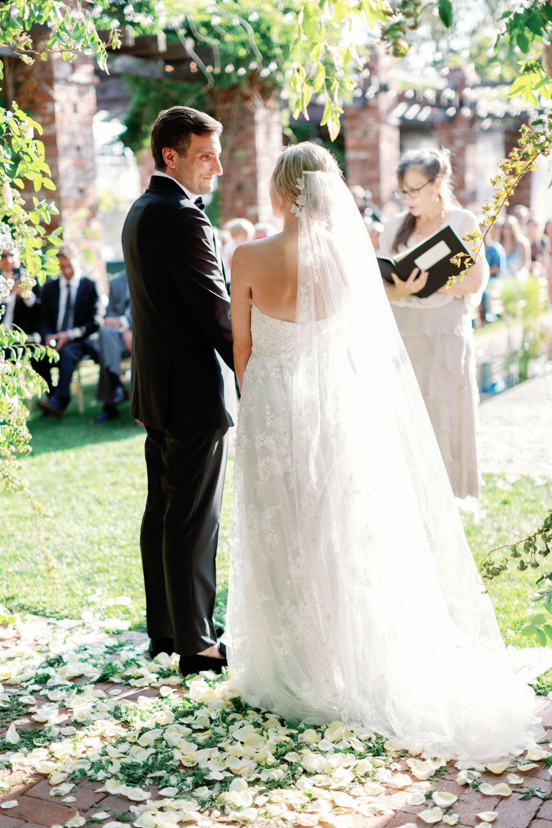 Bride and Groom taking wedding vows 