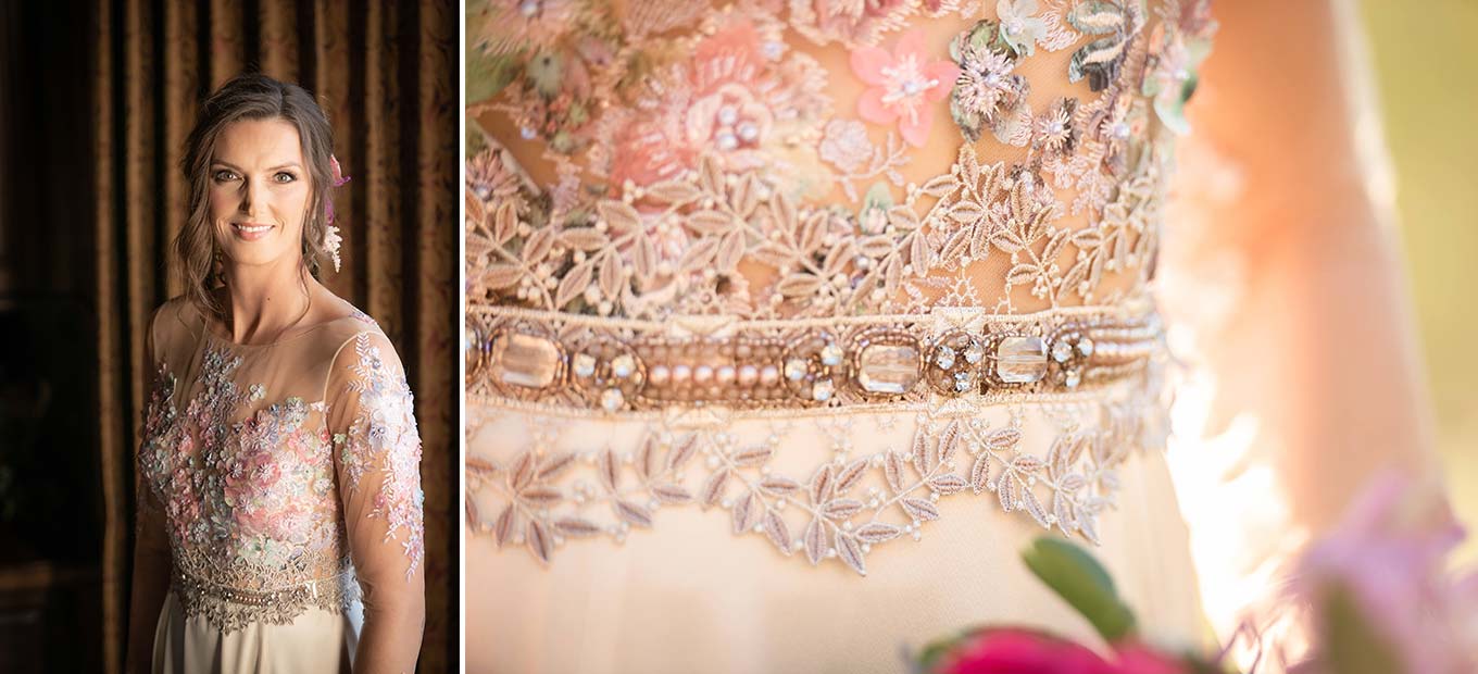 Embroidered lace detail Santorini by Claire Pettibone