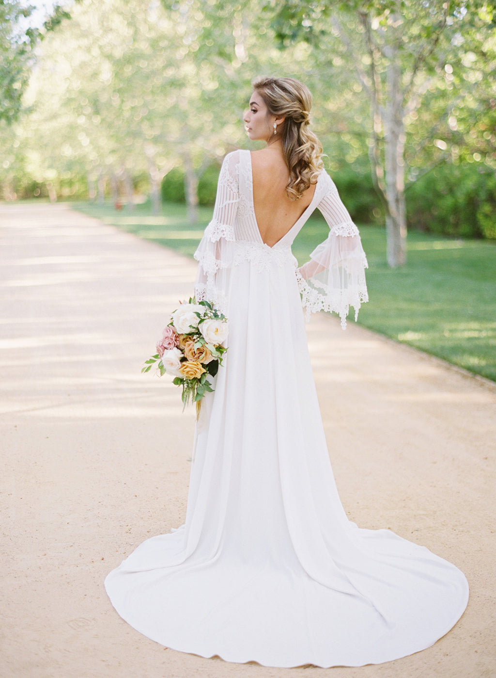 Claire Pettibone Sauvignon Wedding Dress Back Full Length Garden Inspiration