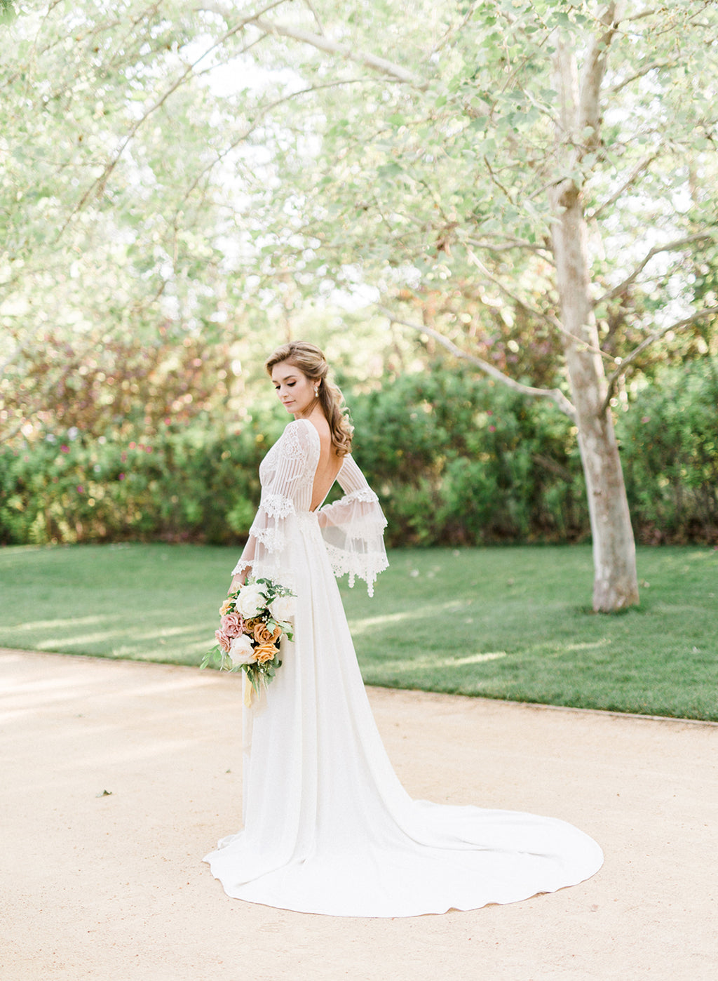 Claire Pettibone Sauvignon Wedding Dress Garden Inspiration Full Length Back