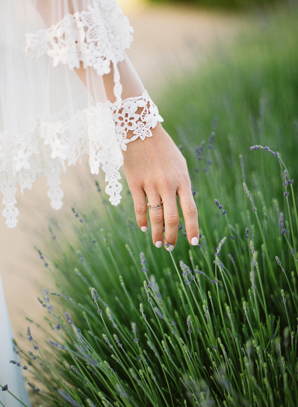 Claire Pettibone Sauvignon Wedding Dress Sleeve Detail and Hand