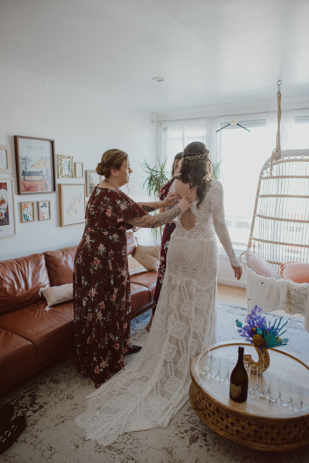 Bride preparing for wedding 