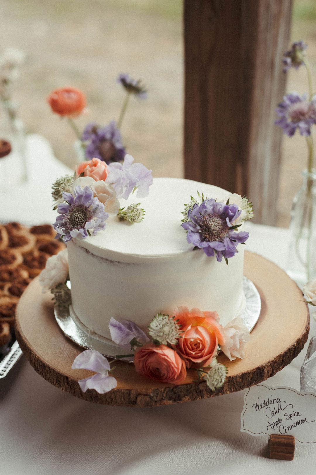 Wedding cake with floral decorations