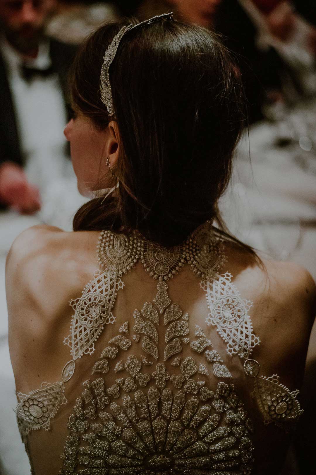 Bride in Celestine Wedding Dress by Claire Pettibone