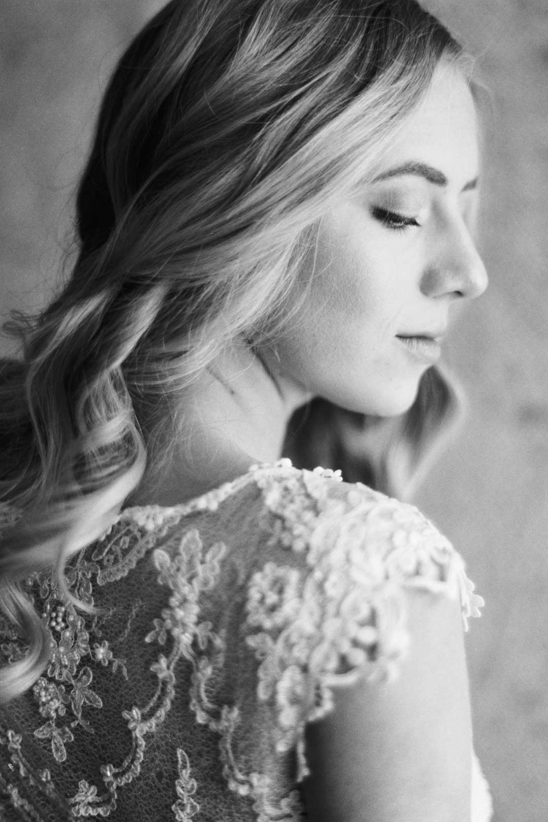 Cap Sleeve Back Detail Designed Wedding Dress Chantilly by Claire Pettibone
