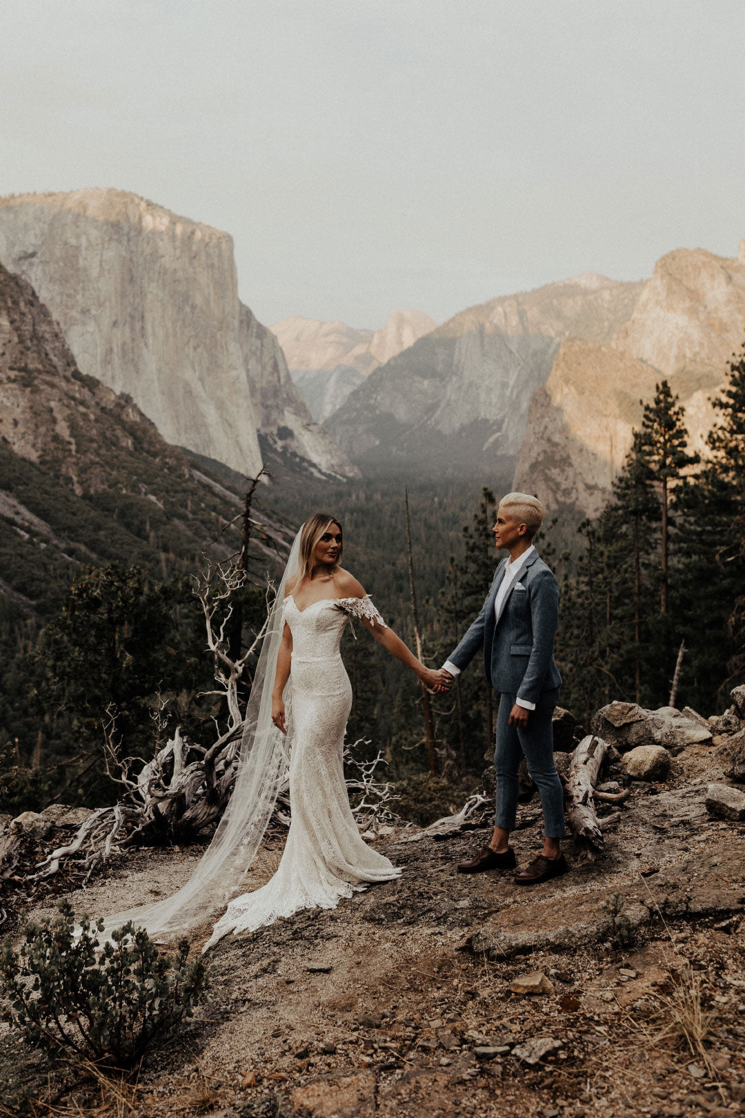 Bride and Partner Wedding Photos Yosemite
