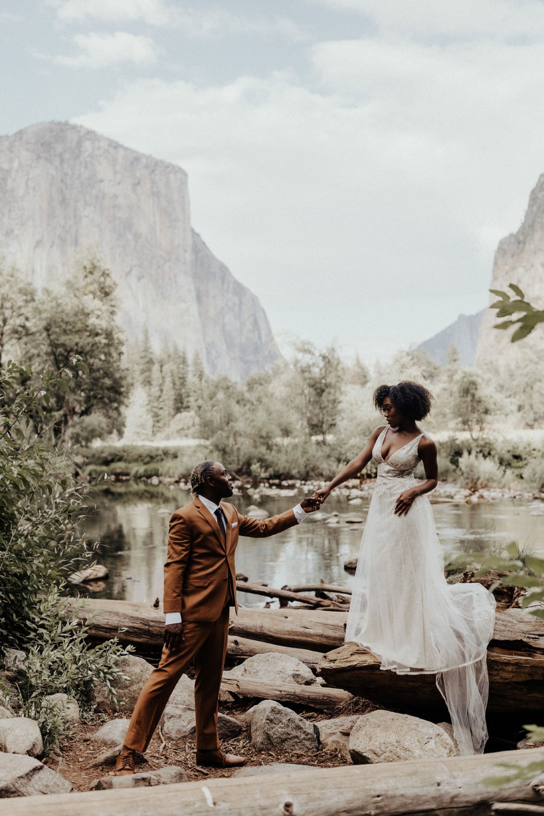 Bride wearing lace weddding dress Champagne by Claire Pettibone 