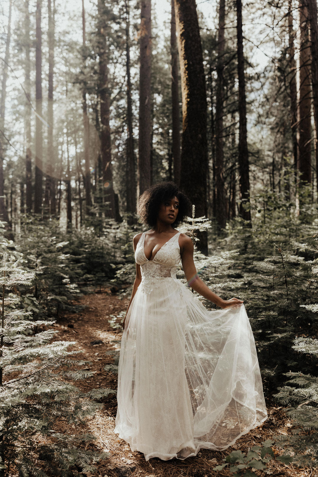 Bride in Wedding Dress Champagne by Claire Pettibone