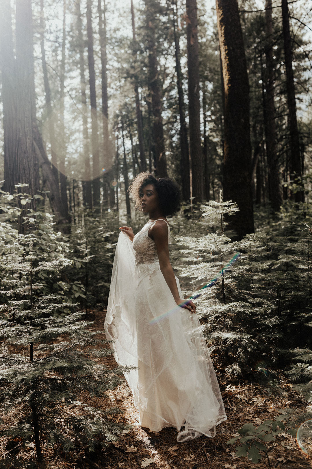 Bride in Wedding Dress Champagne by Claire Pettibone