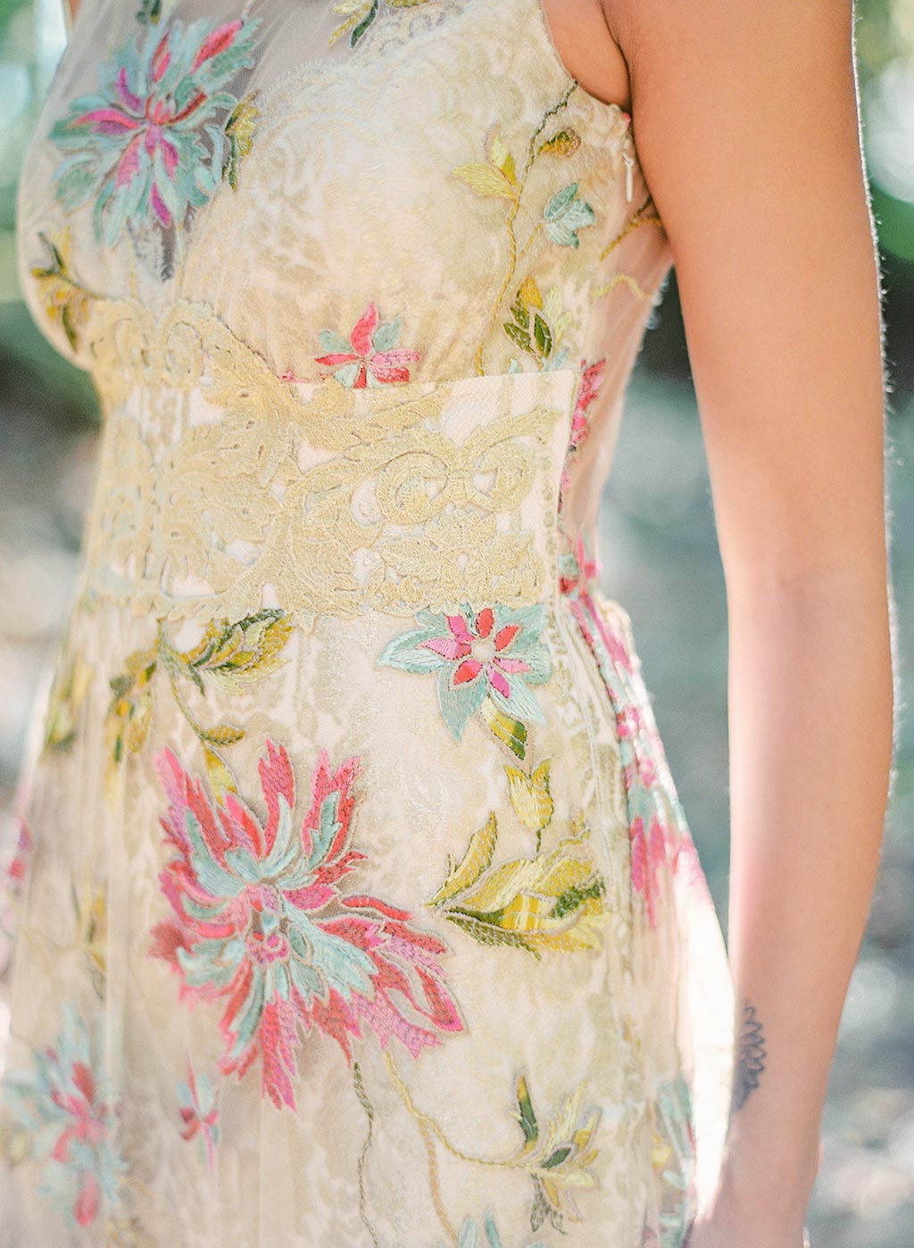 Claire Pettibone Couture wedding dress Shangri-la front detail of wedding dress