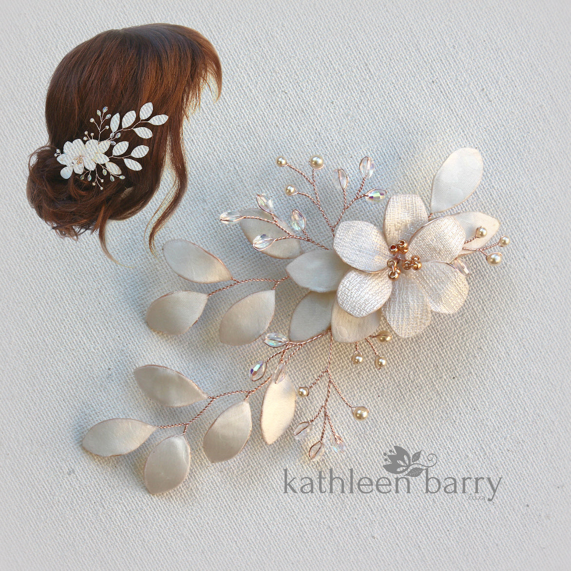 gold flower hair piece