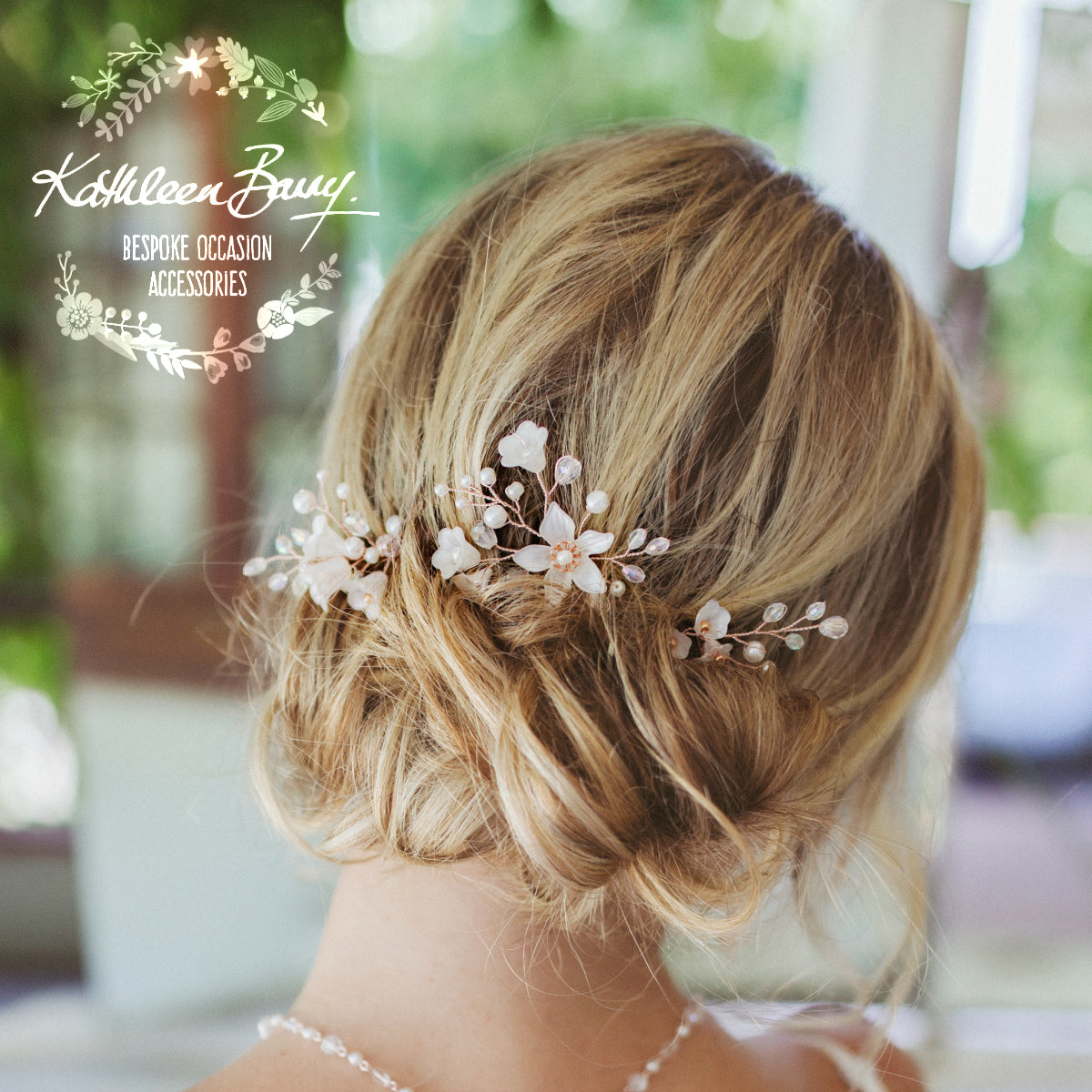 Bridal flower hair pins mix & match Rose gold, Gold or silver pearl –  Kathleen Barry Bespoke Occasion Accessories