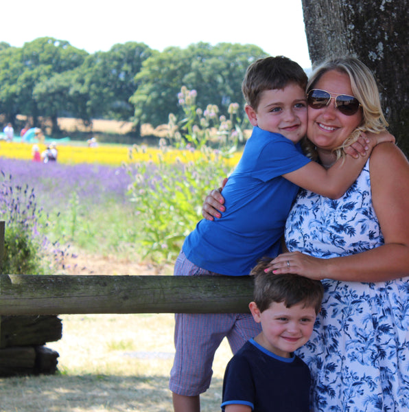 Family at Lavender Fields Open Day Selbourne Hampshire