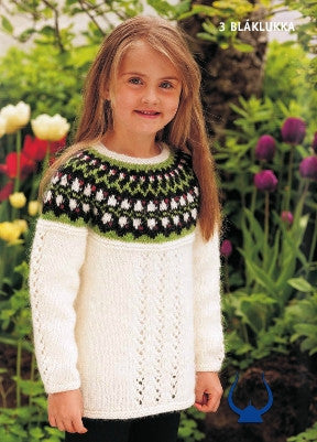 Icelandic sweaters and products - Blaklukka White - knitting kit Wool Knitting Kit - NordicStore