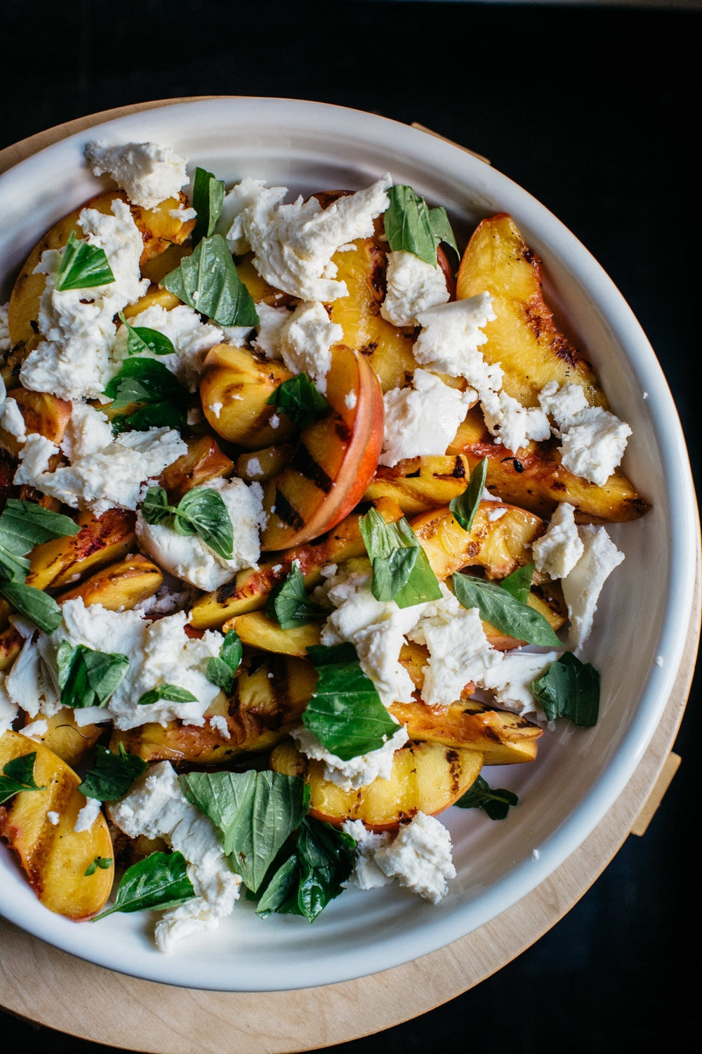 Arthur St Kitchen Grilled peach salad with mozzarella, basil and honey