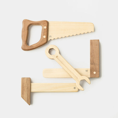The Heirloom Tool Set is a sustainable wooden toy made by Fanny and Alexander