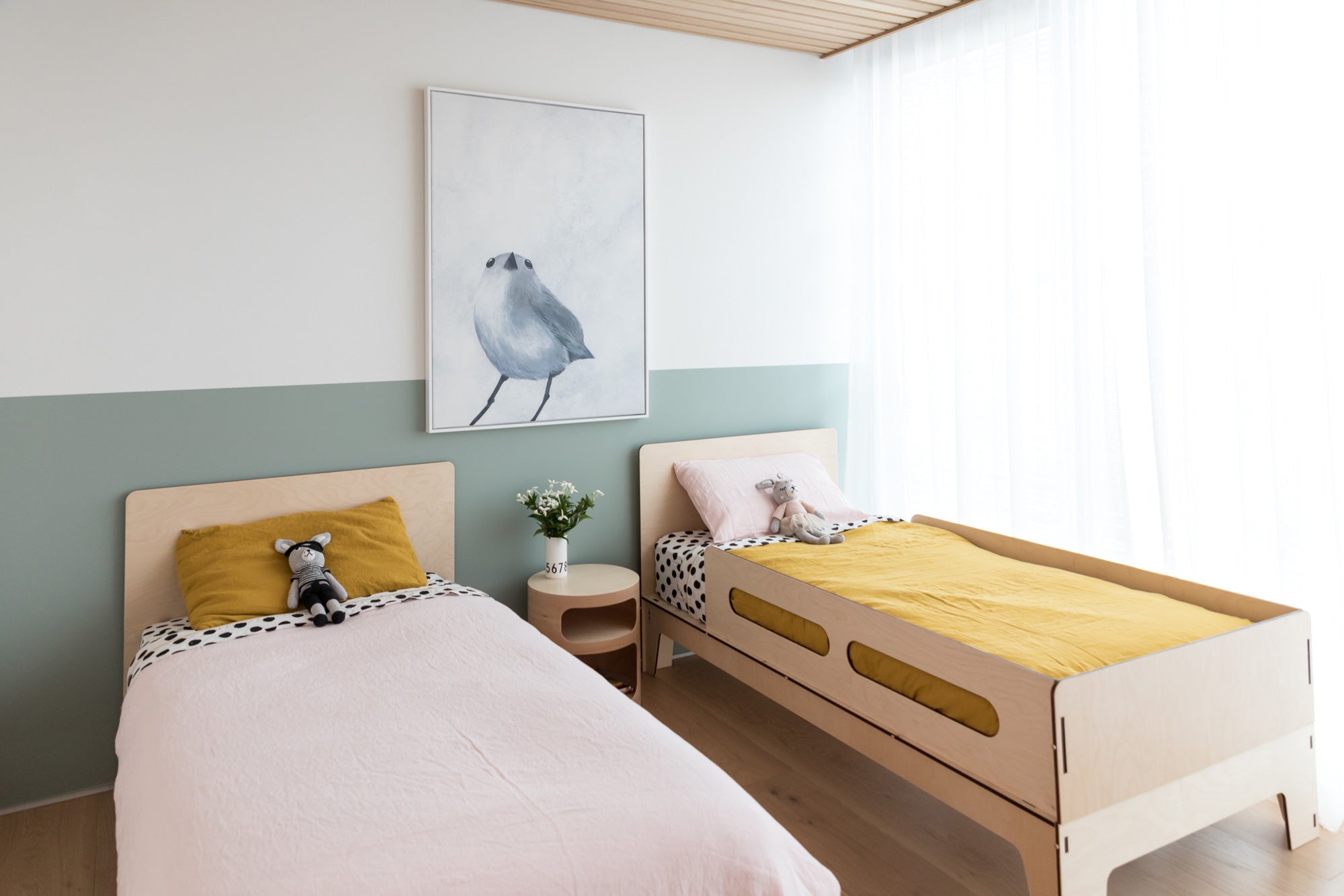 Image of a girl's bedroom design by Hide and Sleep featuring the Sleigh Single Bed