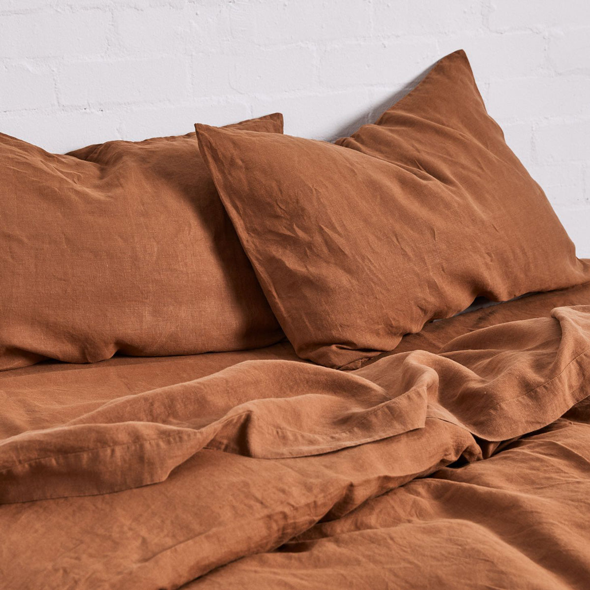 In Bed Store We Are Triibe Linen at Plyroom in Tobacco and Rust 