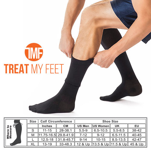Black Calf & Leg Moderate Compression Socks - 15-20 - Treat My