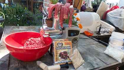 Grinding Meat with Smokehouse 3/4 HP Meat Grinder