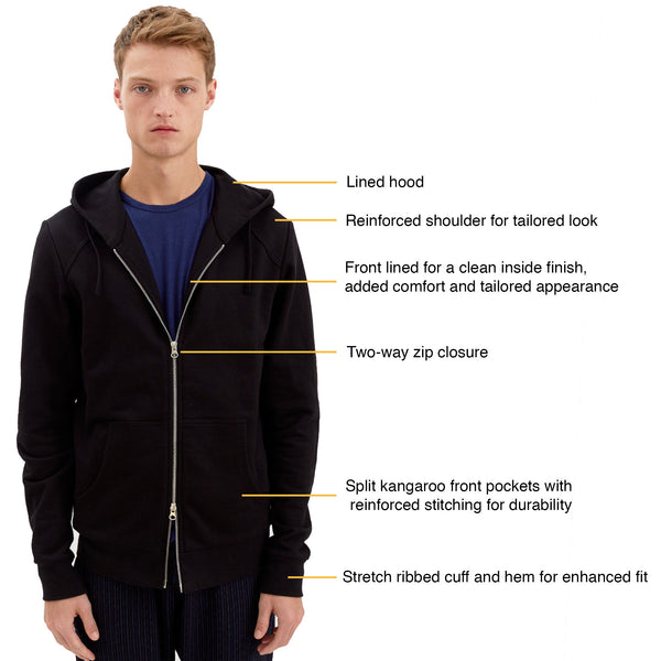 zip up hoodie with inside pocket