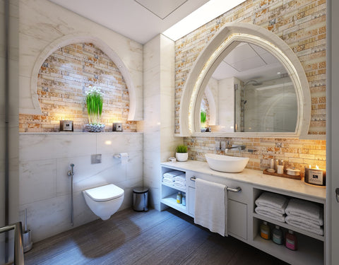 how to layer smart lighting in the bathroom