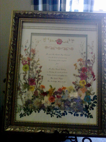 Framed pressed flower creations by Regina Cooper