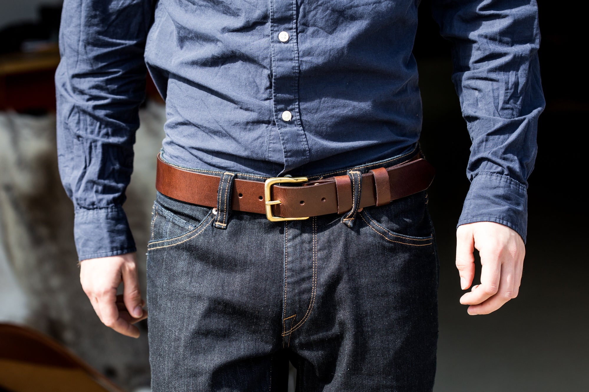 Cocoa coloured leather Dartington Belt by Tanner Bates