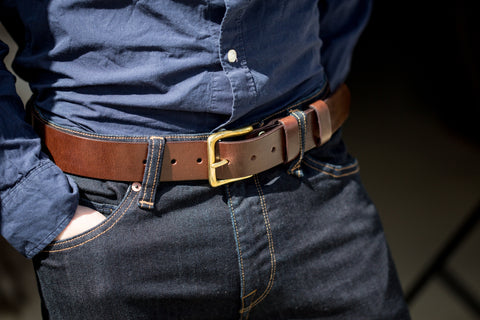 Cocoa coloured leather Dartington Belt by Tanner Bates