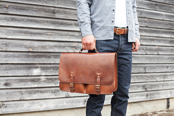 Devon Leather Messenger Bag by Tanner Bates