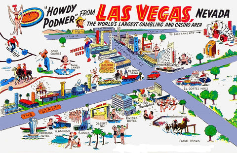 Vintage Las Vegas Post Card from 1958