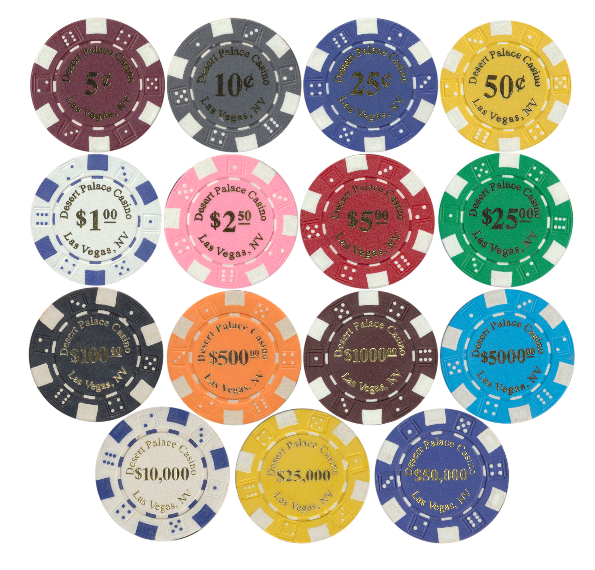 Poker Chips $25 Ace King Denomination 14 g Clay Composite 25 