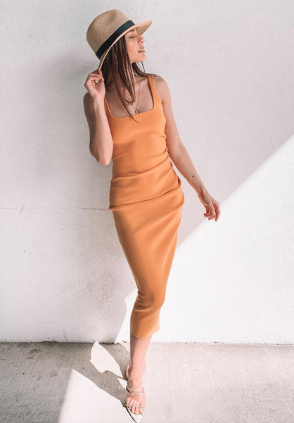 bec and bridge tangerine dress