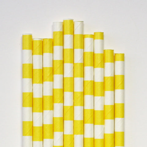 Yellow Band Paper Straws