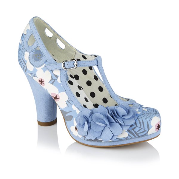 blue floral shoes heels