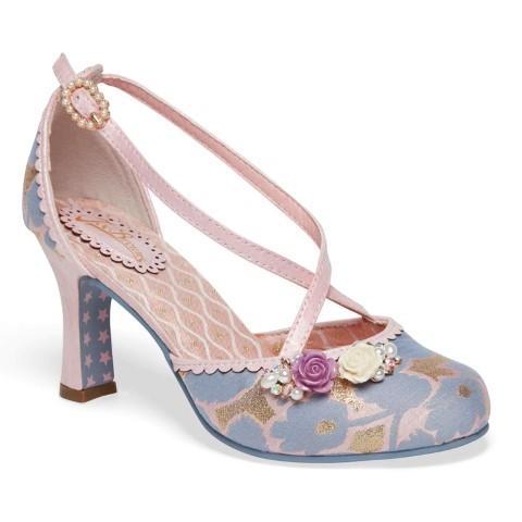 pink metallic heels