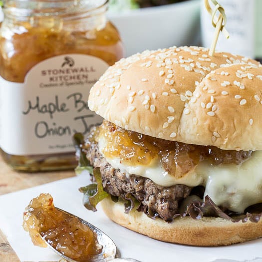 Maple Bacon Onion Jam Burgers