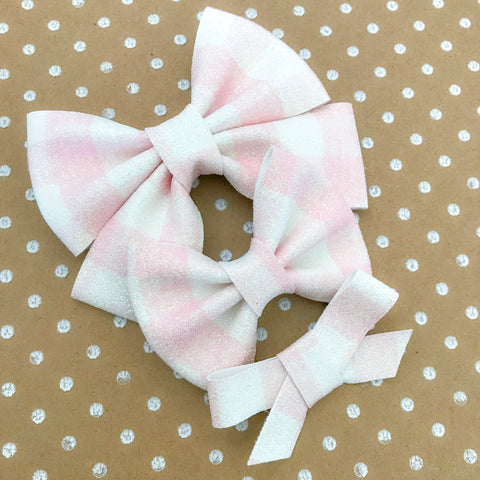 Pink Gingham Shimmer Bow