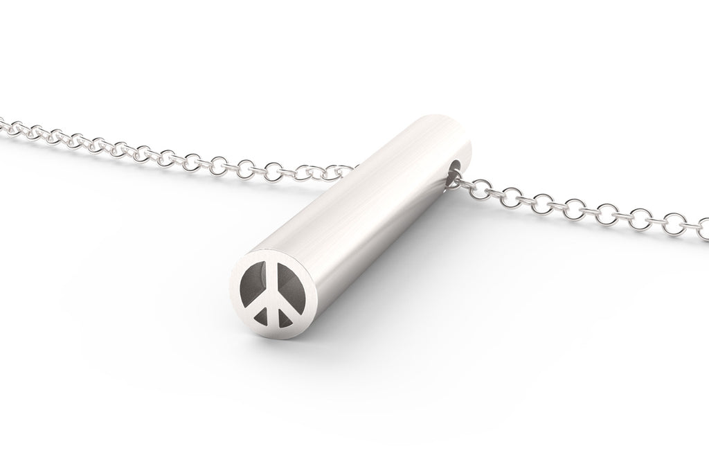 A sterling silver Peace Sign pendant necklace