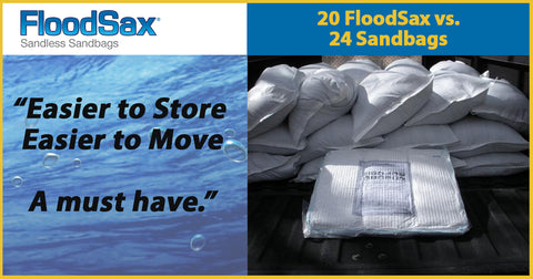FloodSax Sandless Sandbags fights floods with less space 