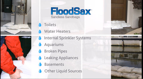 indoor water damage protection product toilets leaks spills water absorbent pad floodsax sandless sandbag alternative