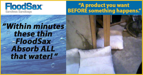 floodsax absorbs water leaks and spills sandless sanbag alternative