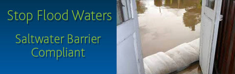 flood barrier wall - stop saltwater - stop flooding - flood defense product - floodsax - sandless sandbag