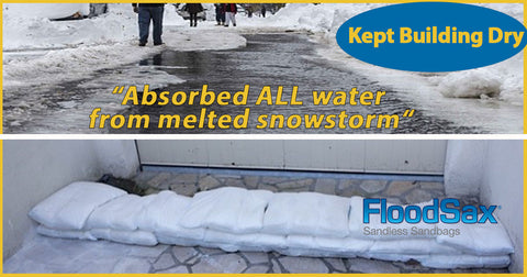 stopped spring snow melt from flooding instant sandless sandbags