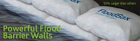 powerful flood barrier wall - saltwater compliant - floodsax sandless sandbags