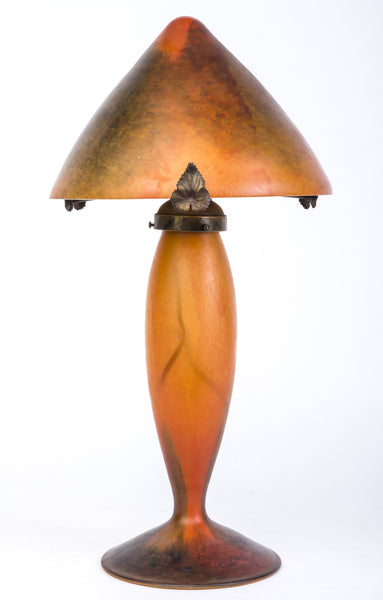 Gorgeous 1920's Art Deco Table Lamp By Schneider - Le Verre Francais