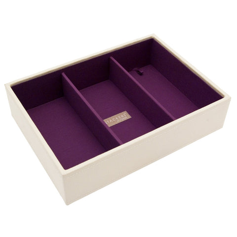 Stackers Cream & Purple Classic Deep 3 Section Jewellery Tray