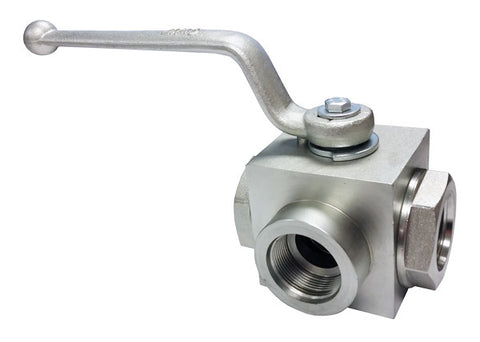 High Pressure 3-way Ball Valve, SAE-20 Female Ports - DB3L-20-SAE