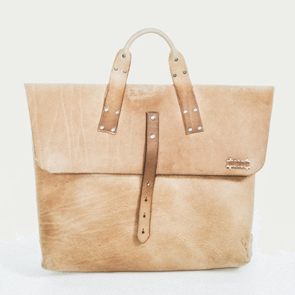 vegetable tanned leather briefcase